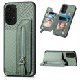 thumbnail image 1 of Feishell Case for Samsung Galaxy A23 5G 6.6 inch,Fiber Grain PU Leather Back Wallet Case with Credit Card Slots & Zipper Pocket Shockproof Magnetic Buckle Flip Kickstand Phone Case,Green, 1 of 7
