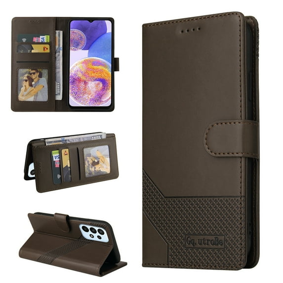 Feishell Case for Samsung Galaxy A23 5G 6.6 inch,Premium PU Leather Magnetic Clasp Folio Flip Kickstand Shockproof Wallet ID Credit Card Slots Cash Pocket Phone Case,Brown