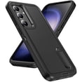 thumbnail image 1 of Feishell Case for Samsung Galaxy A26 5G,Heavy Duty 3 Layer Military Protection with Hidden Kickstand Shock Resistant Armor Hybrid Bumper Rugged Rubber Phone Cover,Black+Black, 1 of 8