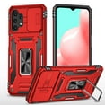 thumbnail image 1 of Feishell Case for Samsung Galaxy A32 5G Camera Lens Slide Protection Cover with Ring Holder Kickstand, Armor Heavy Duty Military Grade Shockproof PC Rugged Bumper for Samsung Galaxy A32 5G, Red, 1 of 7