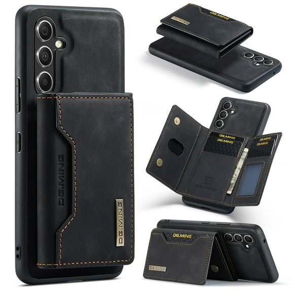 Feishell Case for Samsung Galaxy A54 5G,Premium PU Leather Magnetic Detachable 2-In-1 Card Pocket Back Flip ID Credit Card Slots Kickstand Shockproof Business Slim Phone Case,Black