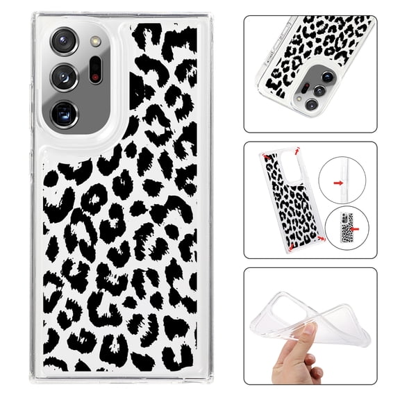 Feishell Case For Samsung Galaxy Note 20 Ultra Cute Leopard Print Pattern Soft TPU Rubber Bumper Shockproof Anti-Scratch Slim Phone Cover Support Wireless Charging, Leopard