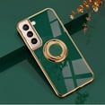 thumbnail image 1 of Feishell Case for Samsung Galaxy S21 FE, Slim 360 Degree Rotation Ring Holder Kickstand Plating Soft Silicone TPU Edge Anti-Scratch Cover Work with Magnetic Car Mount, Darkgreen, 1 of 9