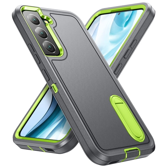 Feishell Case for Samsung Galaxy S23 6.1 inch,Heavy Duty 3 Layer Military Protection with Hidden Kickstand Shock Resistant Armor Hybrid Bumper Rugged Rubber Phone Cover,Gray