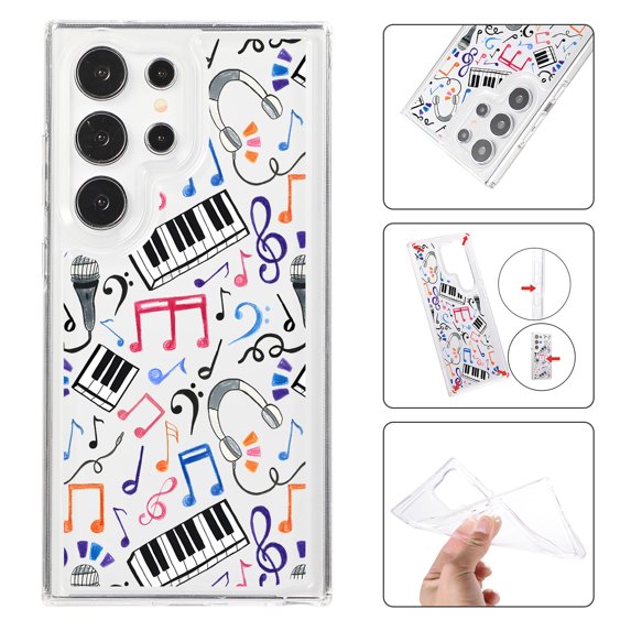 Feishell Case For Samsung Galaxy S23 Ultra Cute Leopard Print Pattern Soft TPU Rubber Bumper Shockproof Anti-Scratch Slim Phone Cover Support Wireless Charging, Music