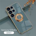 thumbnail image 1 of Feishell Case for Samsung Galaxy S23 Ultra, Slim 360 Degree Rotation Ring Holder Kickstand Plating Soft Silicone TPU Edge Anti-Scratch Cover Work with Magnetic Car Mount, Gray, 1 of 6