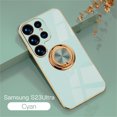 thumbnail image 1 of Feishell Case for Samsung Galaxy S23 Ultra, Slim 360 Degree Rotation Ring Holder Kickstand Plating Soft Silicone TPU Edge Anti-Scratch Cover Work with Magnetic Car Mount, Mint, 1 of 6