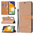 thumbnail image 1 of Feishell Case for Samsung Galaxy S24 Cloth Texture Premium PU Leather Simple Wallet Case [Credit Card Slots] [Kickstand] [Magnetic Closure] [Wrist Strap] Shockproof Flip Cover,Brown, 1 of 8