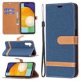 thumbnail image 1 of Feishell Case for Samsung Galaxy S24 Cloth Texture Premium PU Leather Simple Wallet Case [Credit Card Slots] [Kickstand] [Magnetic Closure] [Wrist Strap] Shockproof Flip Cover,Darkblue, 1 of 8