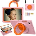 thumbnail image 1 of Feishell Case for Samsung Galaxy Tab A8 10.5"(SM-X200/X205/X207) with Built-in Screen Protector,Shockproof Rugged 360 Rotatable Folding Handle Kickstand Kids EVA Case Cover with Shoulder Strap,Pink, 1 of 8