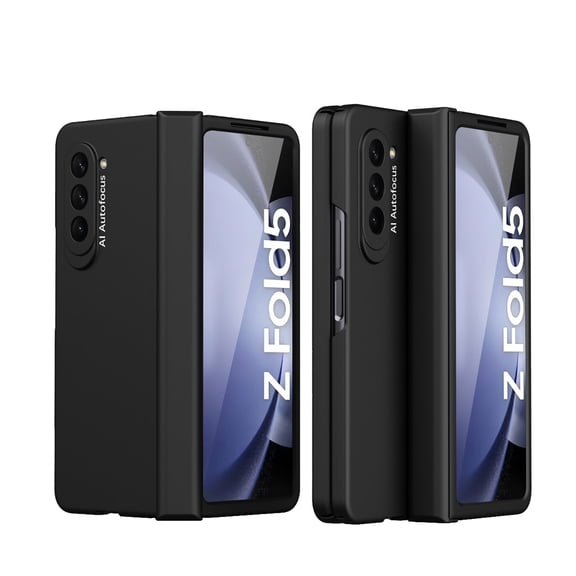 Feishell Case for Samsung Galaxy Z Fold 6,Built-in Glass Screen Protector Film,Shockproof Hinged Folding All-inclusive Shell Micro-frosting Anti-Scratch Support Wireless Charging Phone Case,Black