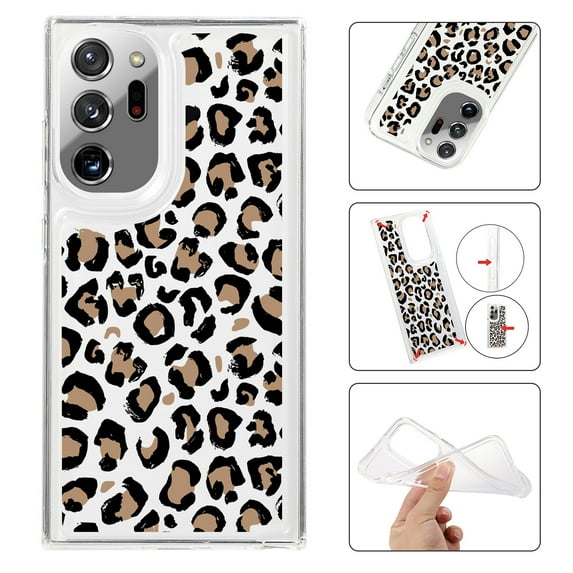 Feishell Case For Samsung S20 Plus Cute Leopard Print Pattern Soft TPU Rubber Bumper Shockproof Anti-Scratch Slim Phone Cover Support Wireless Charging For Samsung Galaxy S20 Plus,Black+Pink