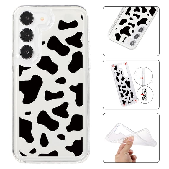 Feishell Case For Samsung S21 Cute Leopard Print Pattern Soft TPU Rubber Bumper Shockproof Anti-Scratch Slim Phone Cover Support Wireless Charging For Samsung Galaxy S21, Cow