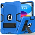 thumbnail image 1 of Feishell Case for iPad 10th Generation 10.9" 2022,Built-in with Kickstand,Three Layers Hybrid Heavy Duty Shockproof Rugged Impact Resistant Drop Protection Case Cover,Blue+Black, 1 of 9