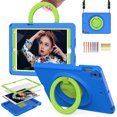 thumbnail image 1 of Feishell Case for iPad 9th/8th/7th Gen 10.2 inch 2021/2020/2019 with Screen Protector,Shockproof Rugged 360 Rotatable Folding Handle Kickstand Kids Friendly EVA Case Cover with Shoulder Strap,Blue, 1 of 8