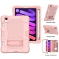 thumbnail image 1 of Feishell Case for iPad mini (6th generation) 2021,Built-in with Kickstand,Three Layers Hybrid Heavy Duty Shockproof Rugged Impact Resistant Drop Protection Case Cover,Rosegold, 1 of 7