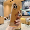 thumbnail image 1 of Feishell Case For iPhone 12 Pro Max, Cute Luxury Plating Love Heart with Camera Protection,Soft TPU Bumper Small Love Pattern,Protective Wrist Strap Kickstand Case For iPhone 12 Pro Max, Brown, 1 of 9