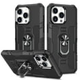 thumbnail image 1 of Feishell Case for iPhone 12 Pro / iPhone 12,Shockproof Anti-Fingerprint Hybrid Armor Cover with 360° Rotation Finger Ring Holder Kickstand Magnetic Car Mount Rugged Protective Phone Case,Black, 1 of 10