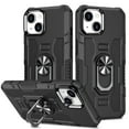 thumbnail image 1 of Feishell Case for iPhone 13 (6.1 inch),Shockproof Anti-Fingerprint Hybrid Armor Cover with 360° Rotation Finger Ring Holder Kickstand Magnetic Car Mount Rugged Protective Phone Case,Black, 1 of 10