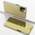 thumbnail image 1 of Feishell Case for iPhone 13 Pro (6.1 inch) Stylish Smart View Window Mirror Case Plating PC Folio Flip Stand Phone Cover PU Leather Anti-Scratch Ultra Slim Protective Case,Gold, 1 of 9