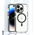 thumbnail image 1 of Feishell Case for iPhone 13 Pro Case Magnetic Transparent Matte Phone Cases [Compatible with MagSafe] Slim Fit Shockproof Bumper Hard Crystal Protective Magnetic Cover for Women Men Girls,Black, 1 of 8