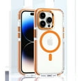 thumbnail image 1 of Feishell Case for iPhone 13 Pro Case Magnetic Transparent Matte Phone Cases [Compatible with MagSafe] Slim Fit Shockproof Bumper Hard Crystal Protective Magnetic Cover for Women Men Girls,Orange, 1 of 8