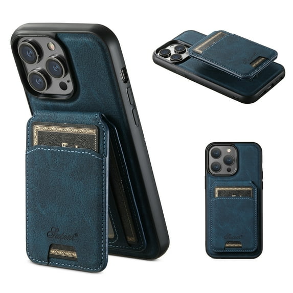 Feishell Case for iPhone 13 Pro Detachable Card Slots Wallet Case with Kickstand, PU Leather Flip Shockproof Magnetic Cover Compatible with MagSafe Wireless Charging for iPhone 13 Pro,Blue