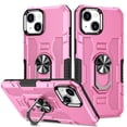 thumbnail image 1 of Feishell Case for iPhone 14 Plus (6.7 inch),Shockproof Anti-Fingerprint Hybrid Armor Cover with 360° Rotation Finger Ring Holder Kickstand Magnetic Car Mount Rugged Protective Phone Case,Pink, 1 of 8