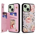 thumbnail image 1 of Feishell Case for iPhone 14 Plus Floral Pattern Wallet Case for Women Girls with Card Holder & Kickstand, PU Leather Shockproof Flip Cover with RFID Blocking Magnetic Clasp Phone Case - Rose, 1 of 7