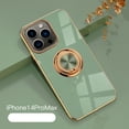 thumbnail image 1 of Feishell Case for iPhone 14 Pro 6.1", Slim Protective 360 Degree Rotation Ring Holder Kickstand Plating Soft Silicone TPU Edge Anti-Scratch Cover Work with Magnetic Car Mount, Fruitgreen, 1 of 9