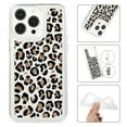thumbnail image 1 of Feishell Case For iPhone 14 Pro Cute Leopard Print Pattern Soft TPU Rubber Bumper Shockproof Anti-Scratch Slim Phone Cover Support Wireless Charging For iPhone 14 Pro, Black+Pink, 1 of 8