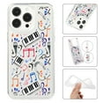thumbnail image 1 of Feishell Case For iPhone 14 Pro Cute Leopard Print Pattern Soft TPU Rubber Bumper Shockproof Anti-Scratch Slim Phone Cover Support Wireless Charging For iPhone 14 Pro, Music, 1 of 8