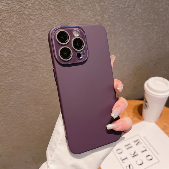 Feishell Case for iPhone 15 Pro Max Slim Case with Lens Protector, Skin-Feel PC + TPU Shockproof Anti-Scratches Camera Protection Thin Lightweight Phone Cover for iPhone 15 Pro Max, Darkpurple