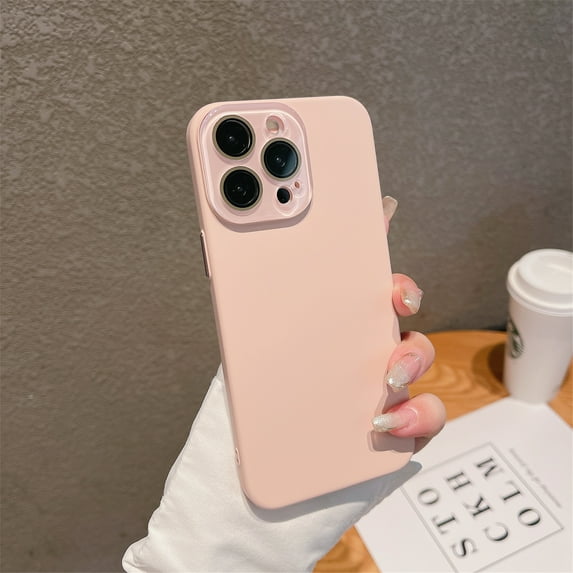 Feishell Case for iPhone 15 Pro Max Slim Case with Lens Protector, Skin-Feel PC + TPU Shockproof Anti-Scratches Camera Protection Thin Lightweight Phone Cover for iPhone 15 Pro Max, Pink