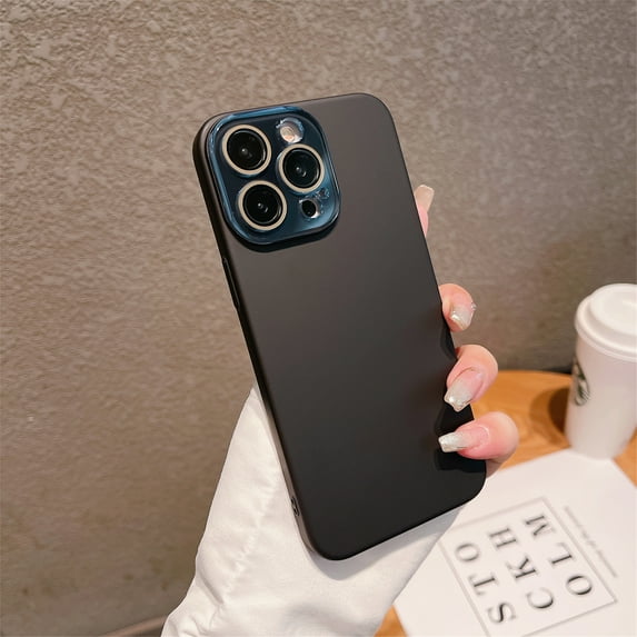 Feishell Case for iPhone 15 Pro Slim Case with Lens Protector, Skin-Feel PC + TPU Shockproof Anti-Scratches Camera Protection Thin Lightweight Phone Cover for iPhone 15 Pro, Black