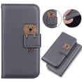 thumbnail image 1 of Feishell Case for iPhone 16, Cute Cartoon Animal Patterned Magnetic Buckle Folio Credit Card Slots Shockproof PU Leather Flip Kickstand Anti-Scratch Wallet Phone Case,Gray, 1 of 10