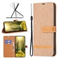 thumbnail image 1 of Feishell Case for iPhone 16 Plus Cloth Texture Premium PU Leather Simple Wallet Case [Credit Card Slots] [Kickstand] [Magnetic Closure] [Wrist Strap] Shockproof Flip Cover,Brown, 1 of 8