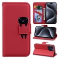 thumbnail image 1 of Feishell Case for iPhone 16 Pro, Cute Cartoon Animal Patterned Magnetic Buckle Folio Credit Card Slots Shockproof PU Leather Flip Kickstand Anti-Scratch Wallet Phone Case,Red, 1 of 10