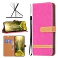 thumbnail image 1 of Feishell Case for iPhone 16 Pro Max Cloth Texture Premium PU Leather Simple Wallet Case [Credit Card Slots] [Kickstand] [Magnetic Closure] [Wrist Strap] Shockproof Flip Cover,Rose, 1 of 8
