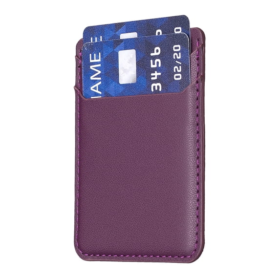 Feishell Cell Phone Card Holder Pocket for Back of Phone, Credit Card Case Stick on Cell Phone, Self Adhesive Phone Wallet Sleeve, Compatible with iPhone, Samsung, Android, All Smartphones,Darkpurple