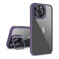 thumbnail image 1 of Feishell Clear Back Case for iPhone 13, Built-in Camera Lens Protector, Shockproof Transparent Metal Lens Kickstand Slim Lightweight Phone Case for iPhone 13, Purple, 1 of 13