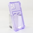 thumbnail image 1 of Feishell Clear Case for Apple iPhone 15,Shockproof Lightweight Transparent Back Card Holder Pocket Slim Fit Thin Soft TPU Protective Phone Cover,Purple, 1 of 8
