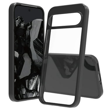 Feishell Clear Case for Google Pixel 9 / 9 Pro,Shock Absorption Non-Yellowing Transparent 2-in-1 Acrylic Back TPU Bumper Double Protection Slim Hybird Phone Case For Google Pixel 9 / 9 Pro,Black