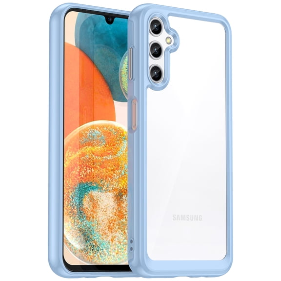Feishell Clear Case for Samsung Galaxy A14 5G 6.6 inch,Shockproof Hybrid Soft TPU Bumper Anti-Scratch Hard Acrylic Back Transparent Slim Phone Case Cover,Blue