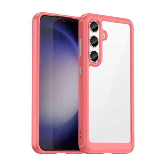 Feishell Clear Case for Samsung Galaxy A25 5G,Shockproof Hybrid Soft TPU Bumper Anti-Scratch Hard Acrylic Back Transparent Slim Phone Case Cover for Samsung Galaxy A25 5G,Red