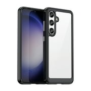 Feishell Clear Case for Samsung Galaxy S24,Shockproof Hybrid Soft TPU Bumper Anti-Scratch Hard Acrylic Back Transparent Slim Phone Case Cover for Samsung Galaxy S24,Black