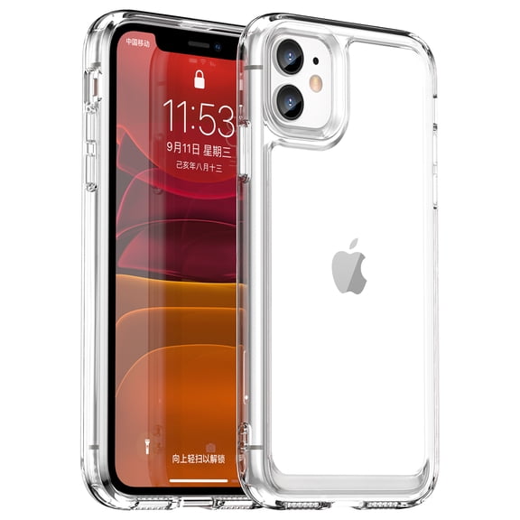 Feishell Clear Case for iPhone 11 6.1 inch,Shockproof Hybrid Soft TPU Bumper Anti-Scratch Hard Acrylic Back Transparent Slim Phone Case Cover for iPhone 11,Clear