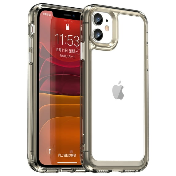 Feishell Clear Case for iPhone 11 6.1 inch,Shockproof Hybrid Soft TPU Bumper Anti-Scratch Hard Acrylic Back Transparent Slim Phone Case Cover for iPhone 11,Gray