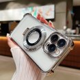 thumbnail image 1 of Feishell Clear Case for iPhone 15 Magnetic Compatible with MagSafe Case - Shockproof Ring Holder Stand Cover with Lens Protector - Non-Yellowing Anti-Scratches Protection Case, Gray, 1 of 9