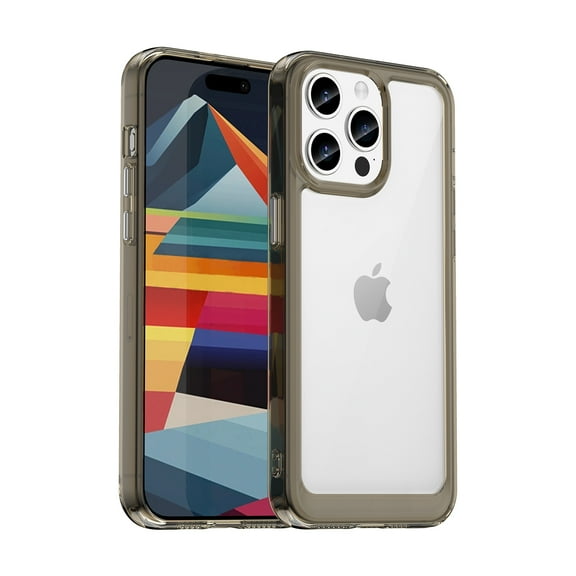 Feishell Clear Case for iPhone 16 Plus,Shockproof Hybrid Soft TPU Bumper Acrylic Non Yellowing Anti-Scratch Hard Acrylic Back Transparent Slim Phone Case Cover for iPhone 16 Plus,Gray